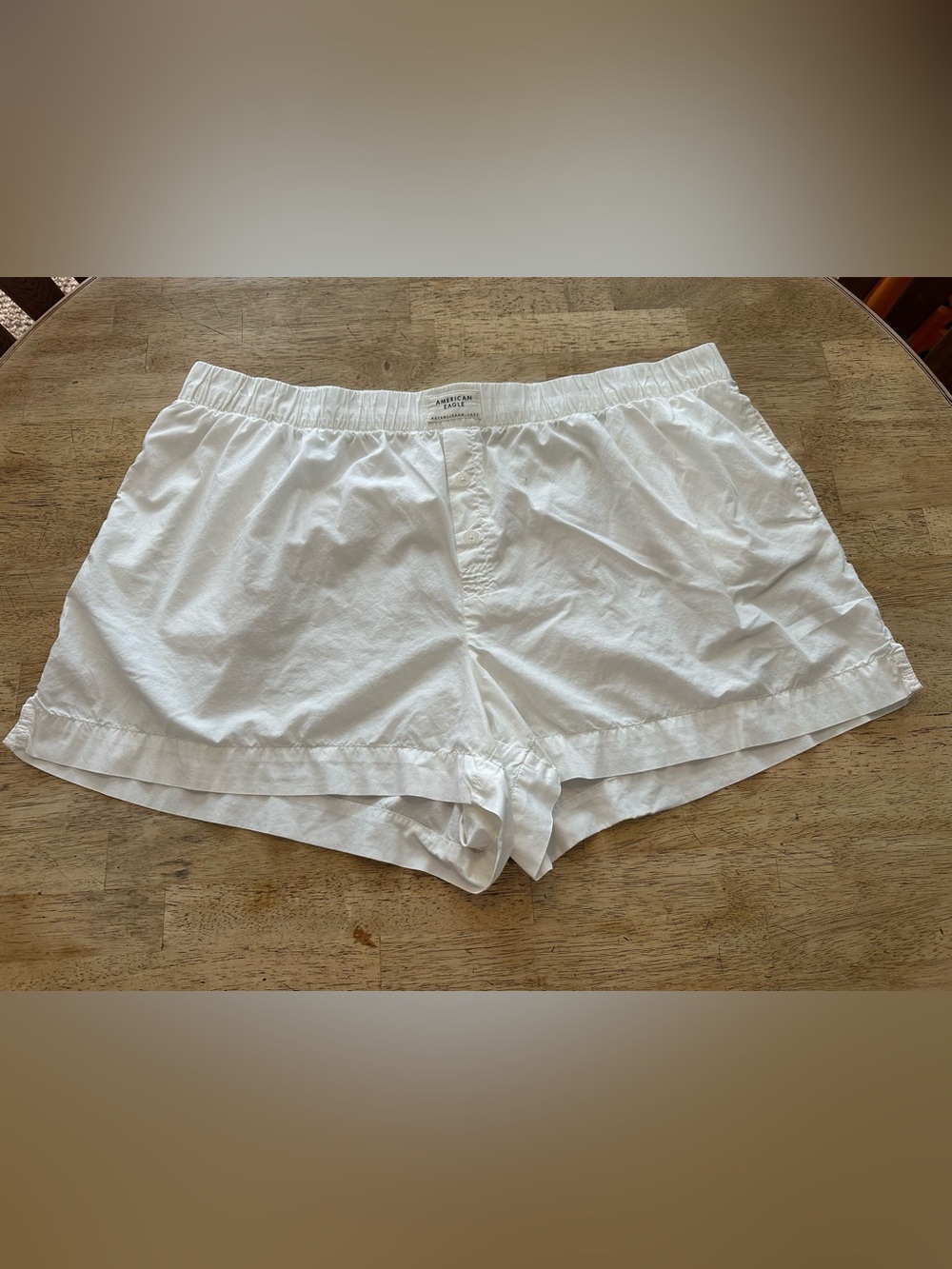 American Eagle Outfitters White Cotton Sleep Boxer Shorts